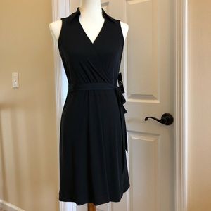 NWT! NY & Co sleeveless, collared black dress.